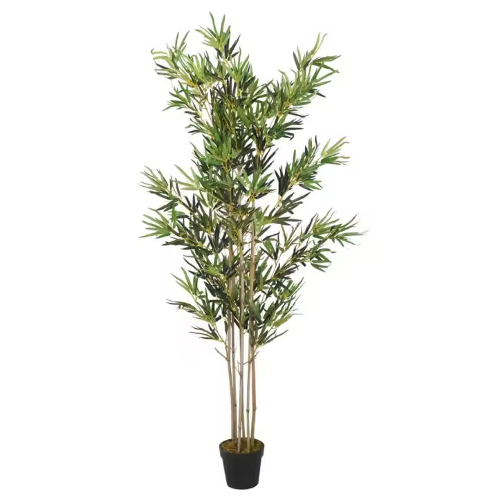 vidaXL Árbol de bambú artificial con 1380 hojas verde 200 cm - 1