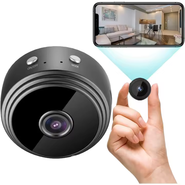 SOMY Mini cámara espía inalámbrica HD 1080P cámara de vigilancia WiFi espía con visión nocturna y detector, cámara de vídeo de vigilancia de seguridad inalámbrica para bebés cámara oculta interior/exterior cámara de vigilancia interior/exterior - 1