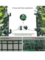 1PC Panel De Decoración De Pared Con Hierba Artificial Verde Plástica Falsa Hoja De Árbol Para Jardín Jardín Decoración De Hogar - details 2