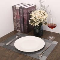 Juego De 6 Tapetes Para Mesa Con Tazas De Acompañamiento En Color Negro Tapetes De Vinilo Tejidos Cruzados Antideslizantes Lavables Para Comedor Cocina Restaurante Estilo Moderno - details 6