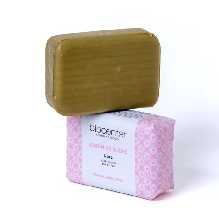 Jabón de Alepo con Rosa de Damasco para cara y cuerpo - 100% natural - 1