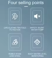 Fuente de acero inoxidable con marca de agua para gatos, dispensador automático de agua, filtro con Sensor, bomba Ultra silenciosa - details 5