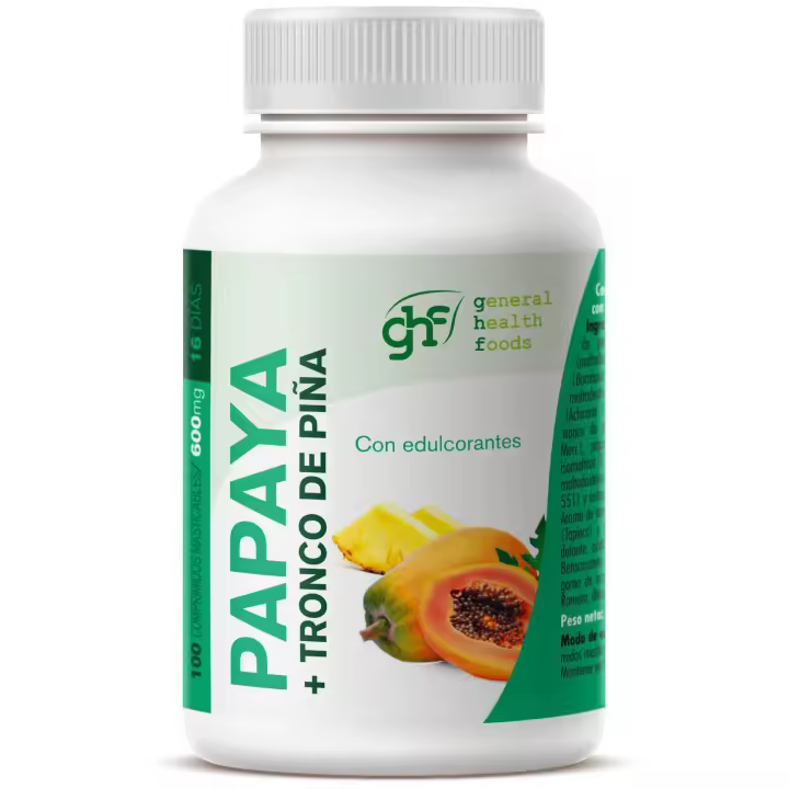 GHF Papaya 600 mg 100 Comprimidos - 1