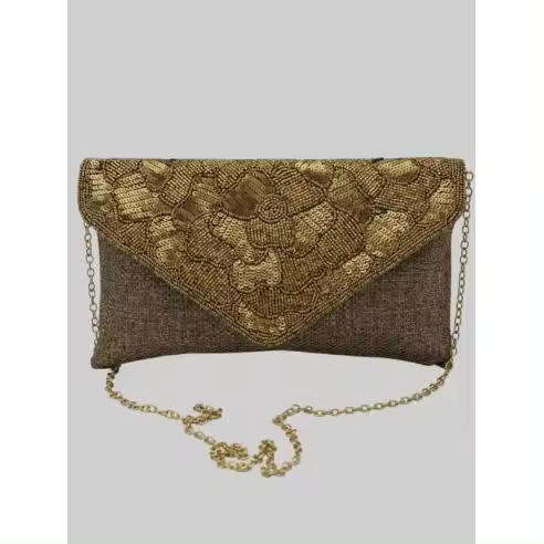 La Monsita Bolso de Mano Lentejuelas Plateado Dorado - 1