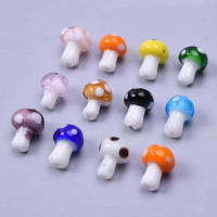 12pcs Pendantes De Hongo Persimmon Simplicidad Para Creación De Joyería DIY Accesorios De Vidrio Para Hombres Y Mujeres - details 7