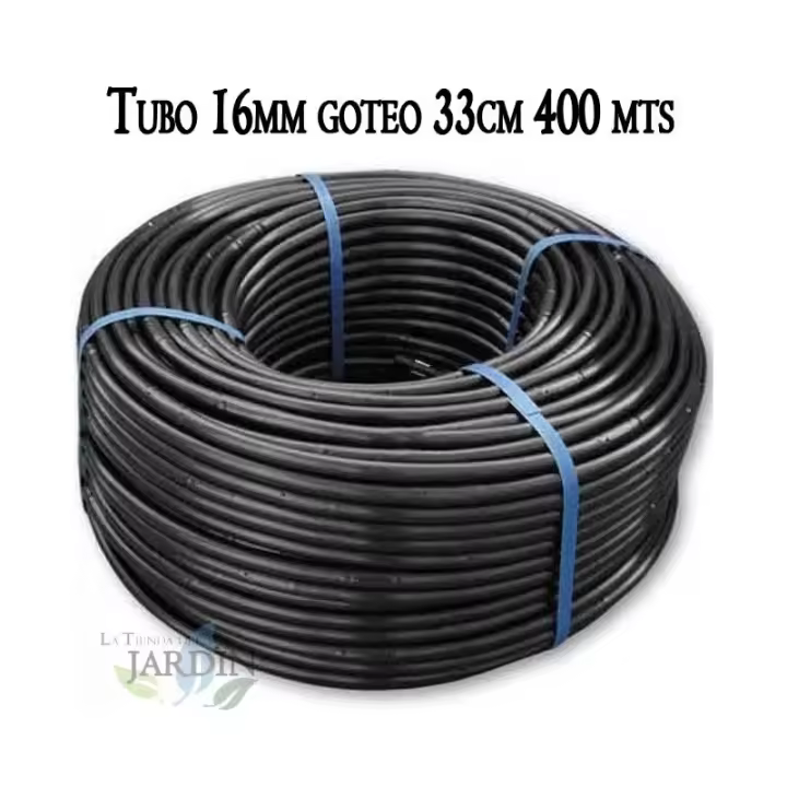 Suinga Tubería Agrícola 16mm Negra con Goteros Turbulentos Cada 33cm, 400m - 1