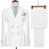 Traje Azul Oscuro Para Hombre Diseño De Moda Traje De Negocios Slim Fit Traje De Boda Traje De Tuxedo Doble Botón Para Fiesta - details 4