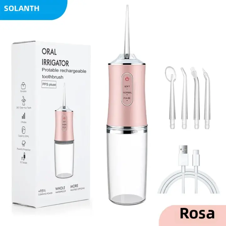 Fregador Dental Portátil De Agua Limpiador Oral Recargable Para Limpieza De Dientes Con 3 Modos Y 4 Boquillas Incluidas - 1