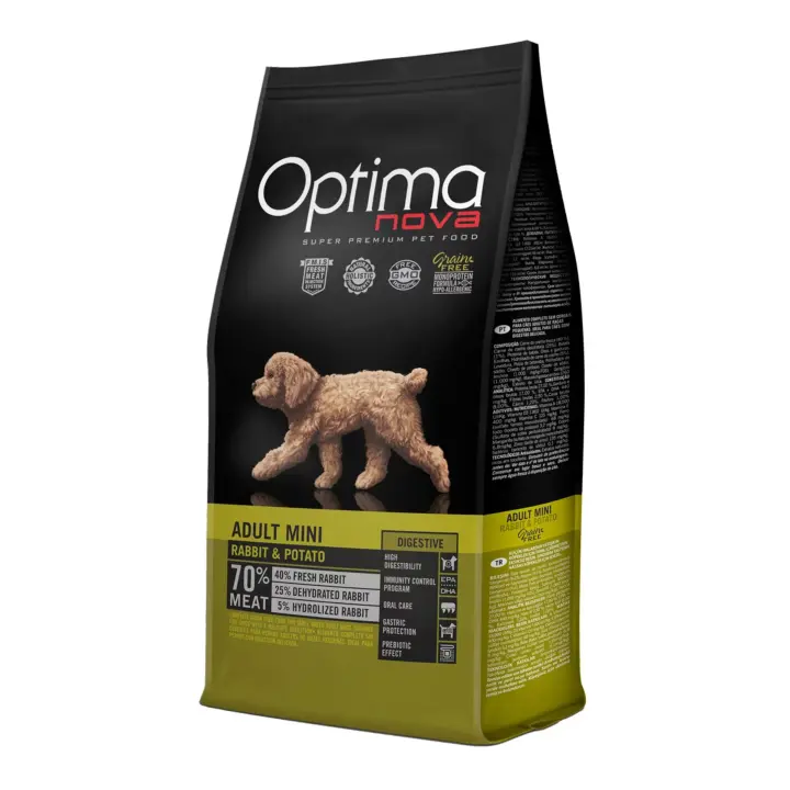 Pienso para Perros Optima Nova Adult Mini Rabbit Patata 8 Kg. Grain Free - 1
