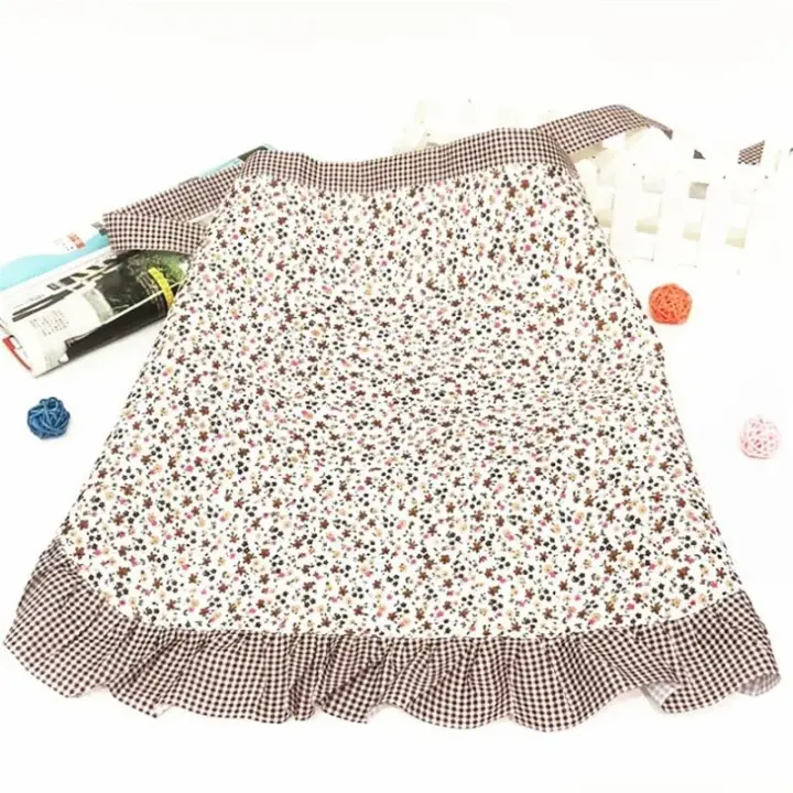 Delantal De Cintura Para Cocina Con Encaje Medio Para Mujer Traje De Doncella Con Favoritos Para Fiesta Sin Mangas Uso Práctico - 1