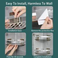 Organizador De Baño Y Cocina Estante De Ducha En Acero Inoxidable Soporte Para Shampoo Estante De Esquina Montado En La Pared Accesorios De Baño Y Cocina - details 0