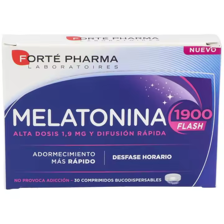 Melatonina 1900 Flash Adormecimiento Más Rápido 30 Comprimidos - 1