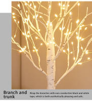 1PC Luz De Árbol De Bricio Con 144 LEDs DIY Luz De Mesa USB Para Decoración Interior Y Exterior Ideal Para Bodas Navidad Y Acción De Gracias - details 4