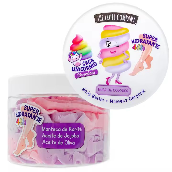 The Fruit Company Manteca Corporal NUBES DE COLORES 300ml Crema Corporal Super Hidratante 48 Horas Fórmula Vegana - 1