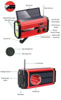 5000mAh Radio DE EMERGENCIA FM XSY-320 portátil de mano-powered Alarma Solar recargable con Alarma SOS Lintera Meteorológica de Energía para el hogar del coche - details 6