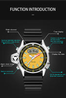 Reloj Deportivo Para Hombre SANDA Cuarzo Digital Resistente Al Agua Con Alarma Y Pantalla Dual Reloj Masculino De Moda Casual Material De Correa Resina Display LED Y Digital - details 8