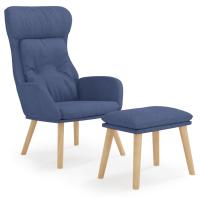 vidaXL Sillón de relax con taburete tela Gris claro, Gris oscuro, Azul Sillon Dormitorio Sillon Comodos Silla Relax Sillón Sofá - details 0