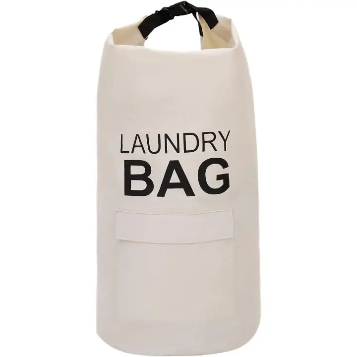 Cesta de ropa plegable con Correa ajustable-Bolsa de ropa Colgante con bolsos para Armario, Detrás de las entradas (beige) - 1