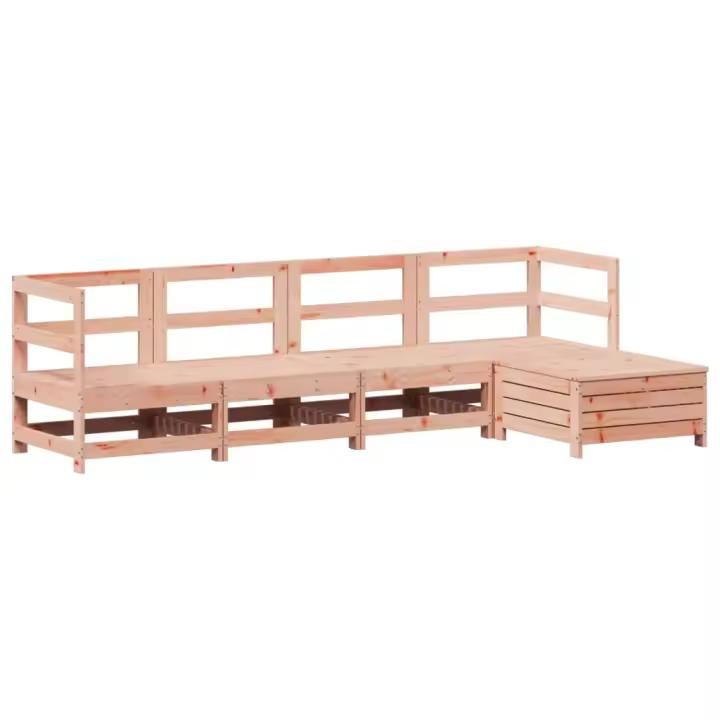 vidaXL Juego de sofás de jardín 5 pzas madera maciza de abeto Douglas - 1