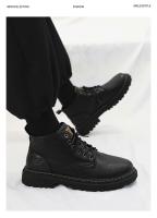 Nuevos Zapatos Para Hombre 2024 Botas De Cuero Alta Casual Moda Retro Todoterreno Botines Desérticos Para Trabajo Y Moto - details 8