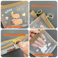 Monedero De Malla Con Dibujos De Capybara Conejo Y Panda De Anime Moda Bolsa Pequeña Para Lápices Y Tarjetas Para Estudiantes Y Mujeres - details 6