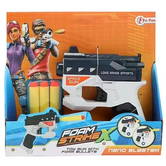 FOAM STRIKE X NANO BLASTER PISTOLA CON PROYECTILES DE ESPUMA TOI-TOYS - 1