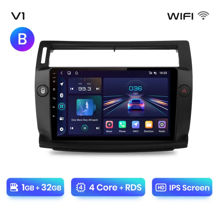 Junsun Tech Android 13 Radio para Citroen C4 C-Triomphe C-Quatre 2004 2005 2006 2007 2008 2009 de Coche con Chip Qualcomm de 8 Núcleos CarPlay Inalámbrico Autorradio Estéreo Pantalla HD Multimedia - 1