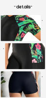 Traje De Baño De Un Pie Para Mujer Talla Grande Con Cierre De Cremallera Deporte Y Surf Estilo De Top Chaleco Floral Polyester - details 4