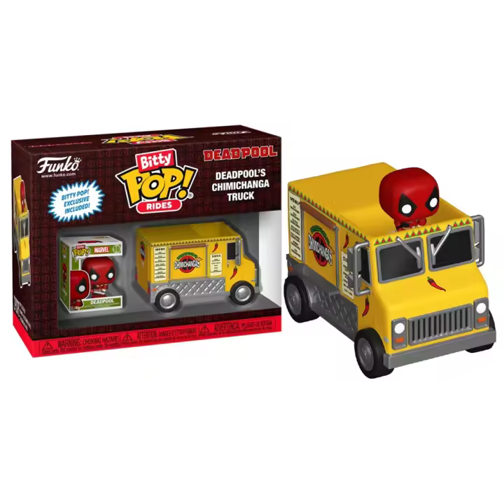 FUNKO BITTY POP! RIDES: DEADPOOL - DEADPOOL CON CAMIÓN CHIMICHANGA, 83625, TIENDA CON LICENCIA OFICIAL - 1