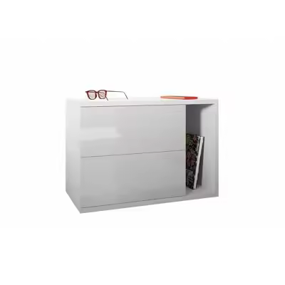 Mesilla de noche Utica 104 , Muebles ES, Aglomerado laminado, Blanco, 57 x 40 x 32cm - 1