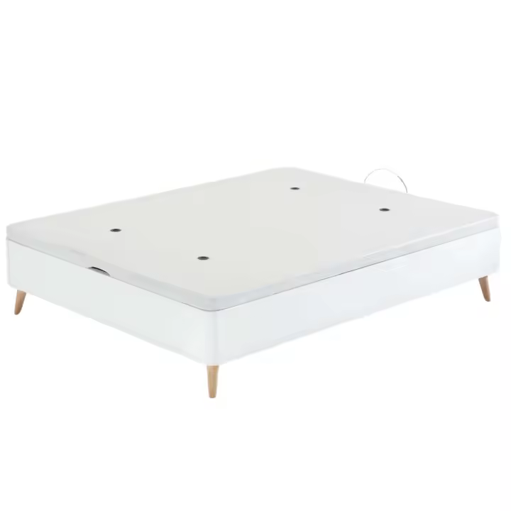 Canapé alto estilo nórdico con patas ligeramente inclinadas color blanco cama dormitorio - 1