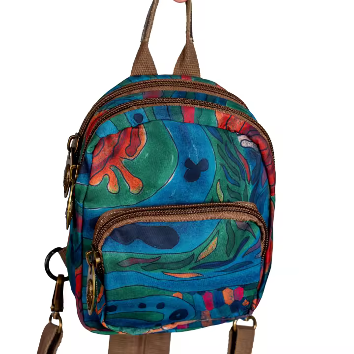 Dunne Brand Mochila No Lo Pillo Hecha a Mano Algodón y Piel - 1