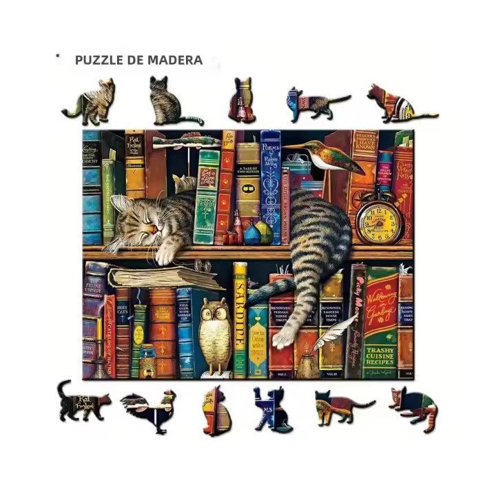 Rompecabezas De Madera En Forma Irregular De Gato Regalo De Thanksgiving Y Navidad Para Adultos Juego De Deconstrucción - 1