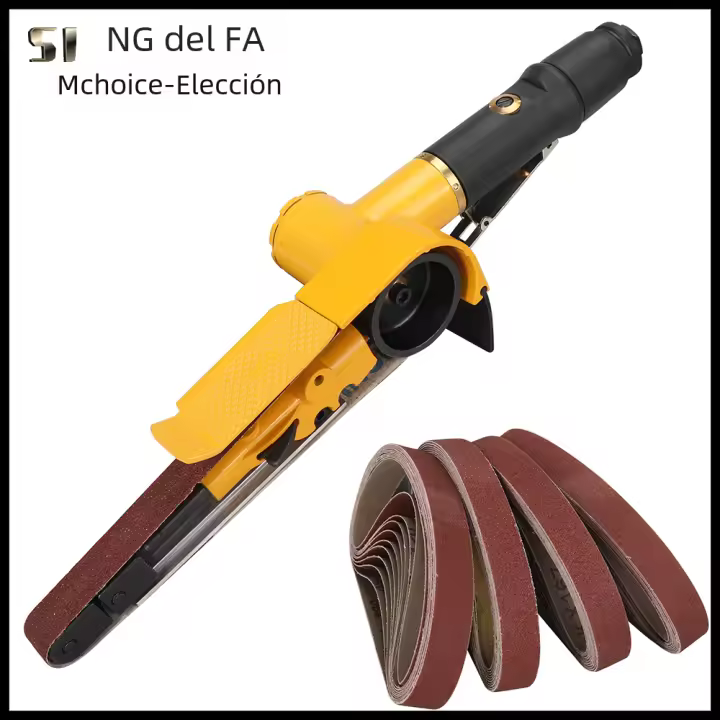 Sándwich De Cinturón Aéreo 330x10mm Con Compresor Aire Grindadora De Ángulo Ajustable Herramienta Pneumática Para Bricolaje En El Hogar Incluye 12 Piezas De Cinta De Lijado - 1