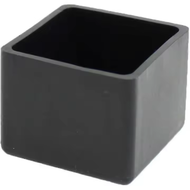 4pcs Square Rubber End Caps For Chairs, Tables, Furniture Legs (40mm Black) - 1