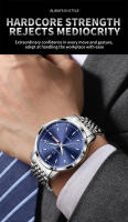 Reloj De Lujo PENGAGAR Para Hombre Resistente Al Agua Con Luminiscencia Fecha Día De La Semana Acero Inoxidable Reloj De Cuarzo Casual Con Caja - details 7