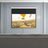 HOMCOM Pantalla de Proyector Manual Pantalla de Proyección Portátil Formato 16:9 con Altura Ajustable para Interior y Exterior Cine en Casa Patio Blanco - details 1