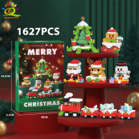 Bloques De Construcción Micro Navidad HUIQIBAO Con Modelo De Tren De Santa Claus Yegua Elfos Y Payaso Juguetes Para Niños Regalos De Xmas - details 9