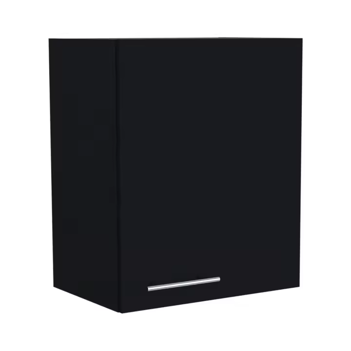 TUHOME Armario Manchester en melamina con 2 estantes y 1 puerta , negro , 60 cm  X 50 cm  X 33.5 cm - 1
