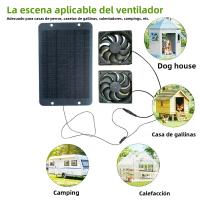 Ventilador Solar De Doble Fan 10W 15W Bajo Ruido Para Ventilación Diaria Al Aire Libre Sistema De Enfriamiento Con Ventilador Solar Resistente a La Lluvia Y Polvo - details 3