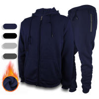 Conjunto Deportivo De 2 Piezas Para Hombre Con Capucha Estilo Casual Traje De Correr Con Bolsillos Cremallera Material De Poliéster Grueso - details 8