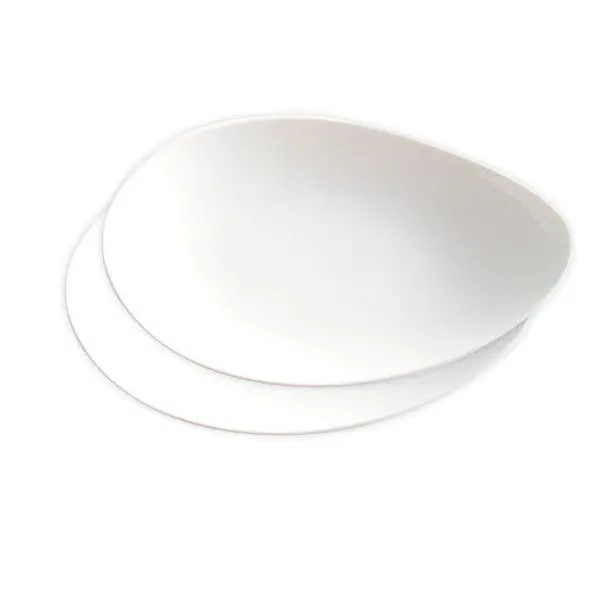 Juego de platos de porcelana blanca (2 piezas) Ovum, 24 cm, diseño moderno - 1