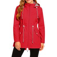 Chaqueta Impermeable Para Mujer Larga Abrigo De Lluvia Con Capucha Para Ciclismo Y Escalada Técnica De Poliéster Secado Rápido - details 1