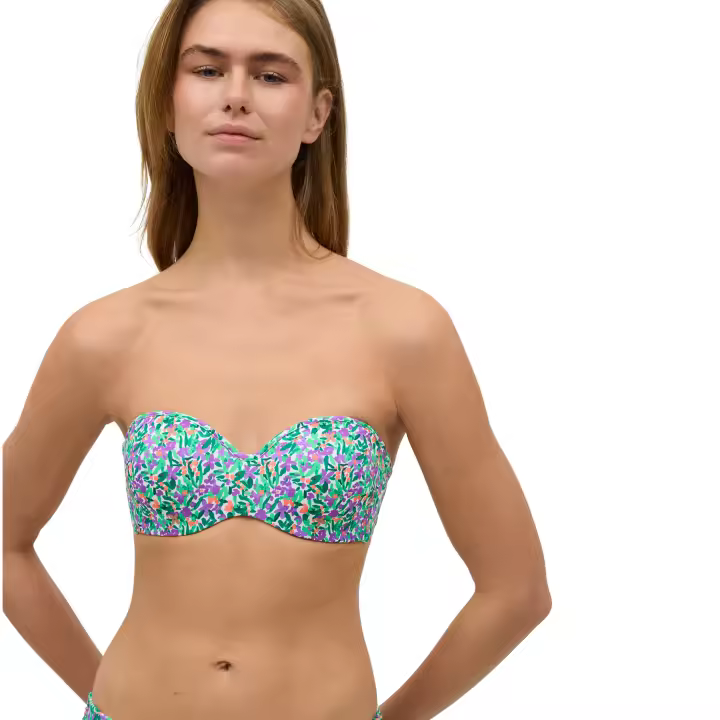 Ysabel Mora - Top bikini bandeau estampado micropiqué copas B y C - 1