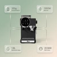 Máquina de café superautomática con Molinillo Integrado 20 Bar 1350W, Cafetera con Tolva de Granos 100g, Depósito 1.8L, Portafiltro 51mm, Vaporizador de Leche, Espresso Frío y Caliente, Cappuccino, Doble Espresso, Don Feliz - details 1