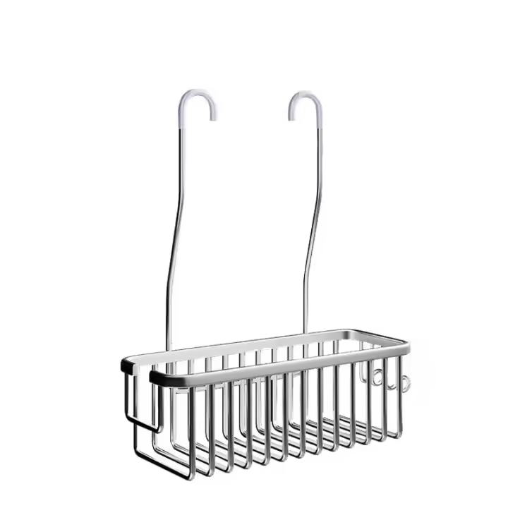 Estante de almacenamiento para baño, estante para Ducha, puesto para almacenamiento de gel de Ducha, cesta de almacenamiento, sin Perforaciones, 28*10*36 cm, Negro texturizado - 1
