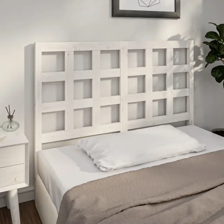vidaXL Cabecero de cama madera maciza de pino blanco 125,5x4x100 cm - 1