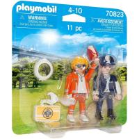 PLAYMOBIL doctor y policía herida duo pack Suero con vía para conectar al paciente  (70823) - details 0