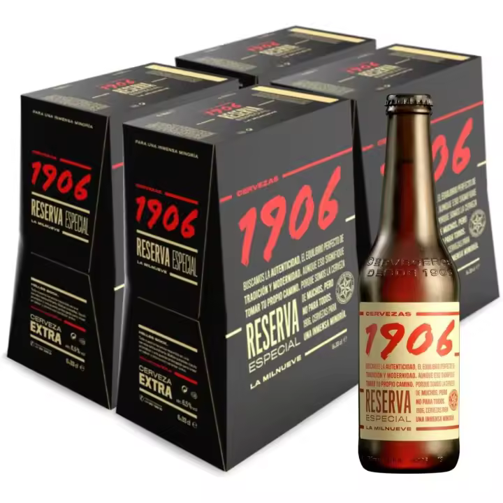 ESTRELLA GALICIA 1906 Cerveza Especial - Pack  24 botellas cristal 330ml - 1