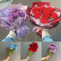 Ramo De Flores Artificiales Tejidas a Mano En Ganchillo Estilo Carnation Para Decoración De Hogar Cumpleaños Boda Día De La Madre Regalos - details 3